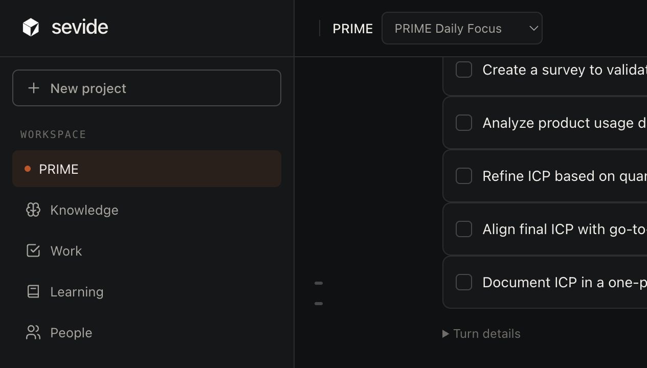 PRIME workspace showing a governed conversation and the chosen model for each answer